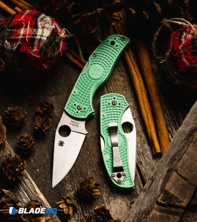 Spyderco Native 5 Exclusive M4 LW Lockback Knife Mint Green FRN (3" Satin) 5 Spyderco Native 5 Exclusive M4 LW Lockback Knife Mint Green FRN (3" Satin) - Image 5