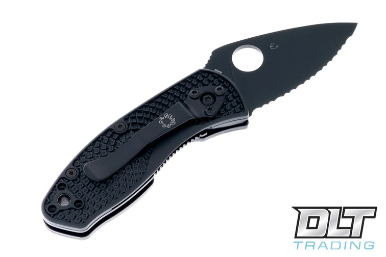 Spyderco Ambitious Lightweight - Black Blade - Fully Serrated 2 Spyderco Ambitious Lightweight - Black Blade - Fully Serrated - Image 2