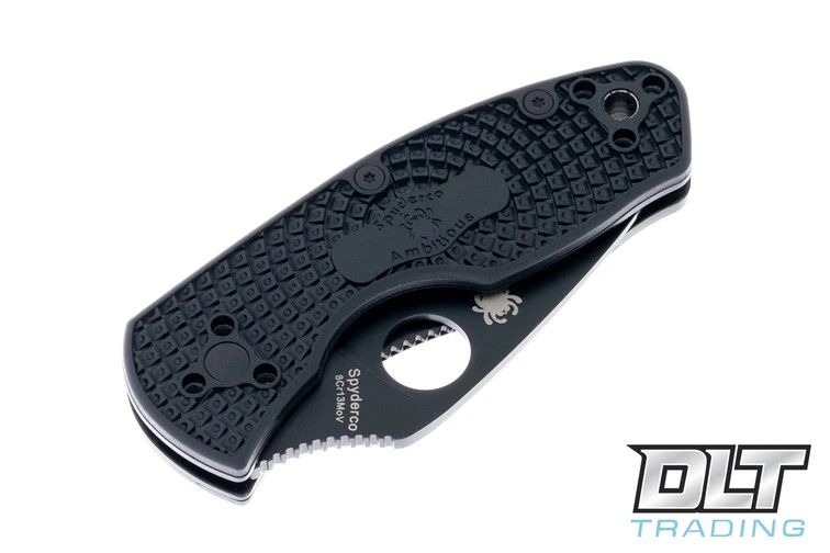 Spyderco Ambitious Lightweight - Black Blade - Fully Serrated 4 Spyderco Ambitious Lightweight - Black Blade - Fully Serrated - Image 4