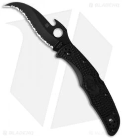 Spyderco 34 Spyderco Matriarch 2 Knife Emerson Black FRN (3.55" Black Full Serr) C12SBBK2W