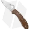 Spyderco Delica 4 Knife Flat Ground Brown FRN (2.88" Satin) C11FPBN
