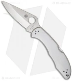 Spyderco 28 Spyderco Delica 4 Knife Stainless Steel SS Folder (2.88" Satin Plain) C11P