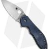 Spyderco Domino Blue Weave Carbon Fiber Flipper Knife (3.13" Satin) C172CFBLTIP