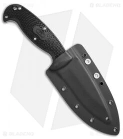 Spyderco Jumpmaster 2 Fixed Blade Knife Black FRN (4.5" Satin Serr) FB24SBK2 -Spyderco spyderco jumpmaster 2 black FRN satin serr BHQ 36434 er sheath