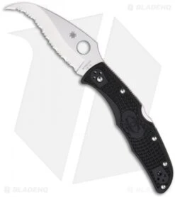 Spyderco Matriarch 2 Knife Black FRN (3.55" Satin Full Serr) C12SBK2