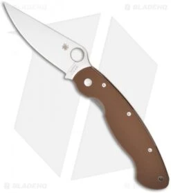 Spyderco Sprint Run Military Knife Brown G-10 (4" Satin CTS-XHP) C36GPBNXHP
