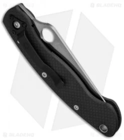 Spyderco Military Sprint Run Knife Carbon Fiber (4" Satin 52100) C36CFP52100 -Spyderco spyderco military cf c36cfp52100 cm side