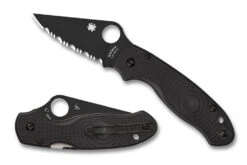 Spyderco Para 3 Lightweight - Black Blade - Fully Serrated