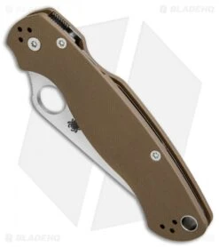 Spyderco Paramilitary 2 Knife Brown G-10 (3.4" Satin S35VN) C81GPBN2 -Spyderco spyderco paralimitary 2 brown BHQ 9775 dl spine 2