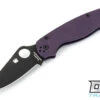 Spyderco Paramilitary 2 - Purple G-10 - Black Cru-Wear Blade