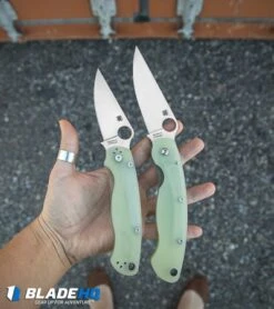 Spyderco M4 Military Knife Natural G-10 (4" Satin) C36GM4P Exclusive -Spyderco spyerdo military jade m4 C36GM4P BHQ 37116 dl 10