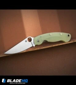 Spyderco M4 Military Knife Natural G-10 (4" Satin) C36GM4P Exclusive -Spyderco spyerdo military jade m4 C36GM4P BHQ 37116 dl 3